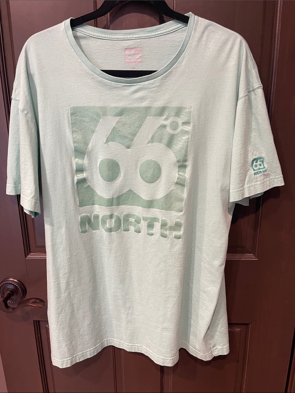 66° North Men's Short-Sleeve Logo Tee in Mint